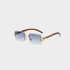 Classic Vintage Rimless Square Leopard Head Sunglasses