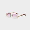 Classic Vintage Rimless Square Leopard Head Sunglasses - Image 5