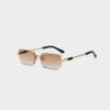 Rimless Sunglasses Rectangle Fashion Popular Women Men - Image 3