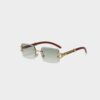 Classic Vintage Rimless Square Leopard Head Sunglasses - Image 2