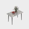 Kitchen Dining Table Rectangular Modern Sintered Stone Marble Effect Table Top with Tapered Metal Legs - Image 3
