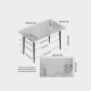 Kitchen Dining Table Rectangular Modern Sintered Stone Marble Effect Table Top with Tapered Metal Legs - Image 4